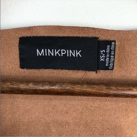 Mink PINK Light Brown Short Sleeve Open Front Cardigan Top XS - Picture 6 of 6